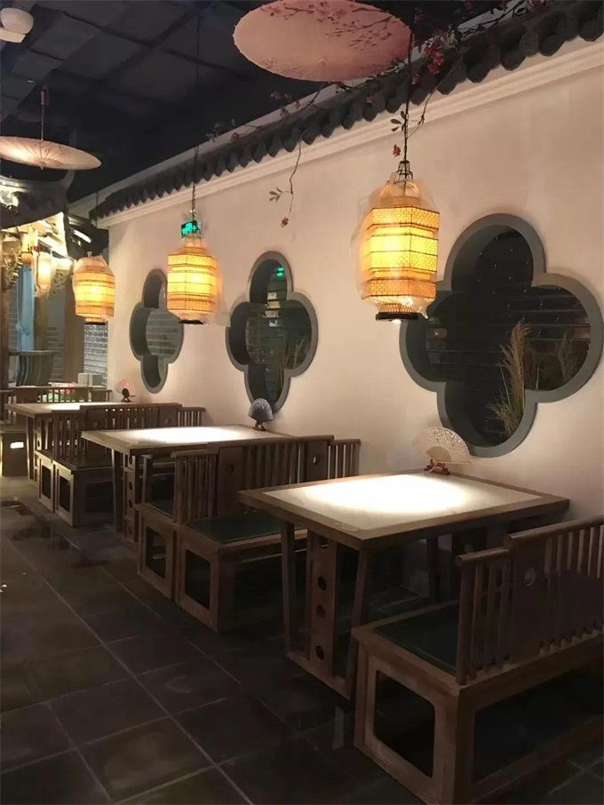 芙蓉樓中餐廳仿古實木桌椅